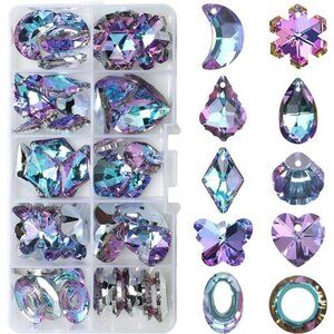 50 Pcs Crystal Suncatcher Beads Kit Colorful Prism Crystal Chandelier Parts
